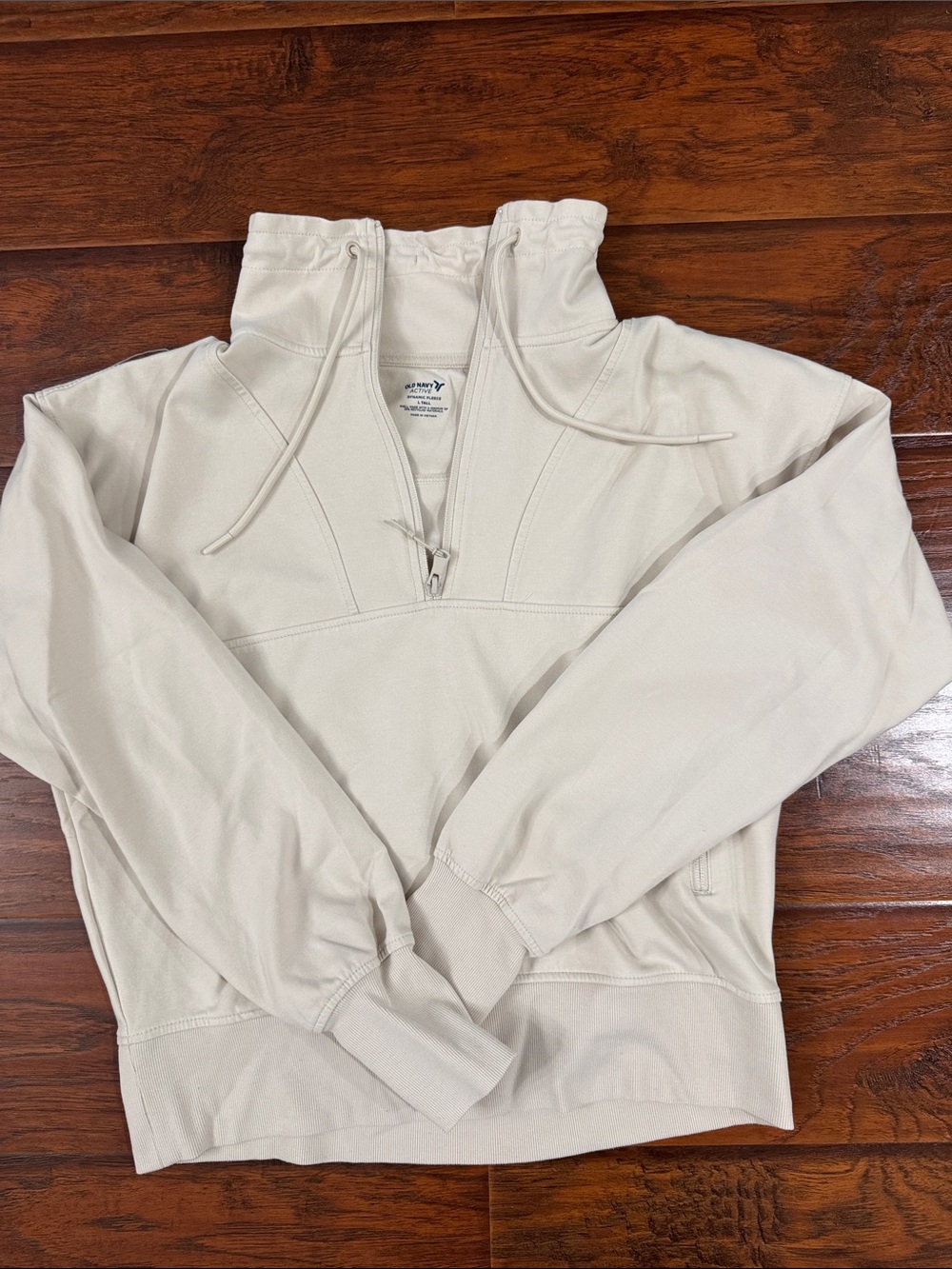Old Navy Cream Half-Zip Pullover -Large Tall